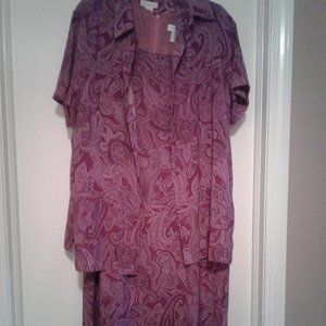 Sleeveless dress with matching blouse